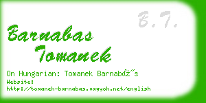 barnabas tomanek business card